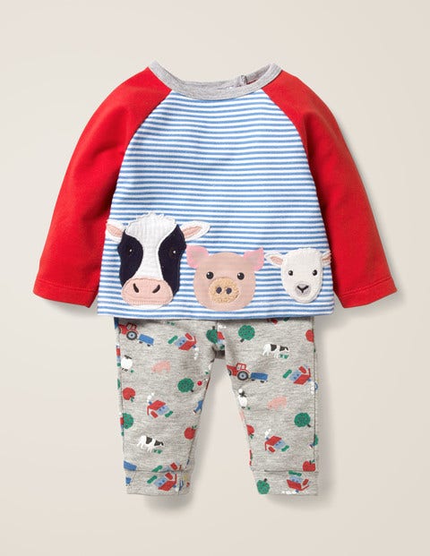 Fun Jersey Play Set - Ivory/Elizabethan Blue Farm Fun Jersey Play Set - Ivory/Elizabethan Blue Farm