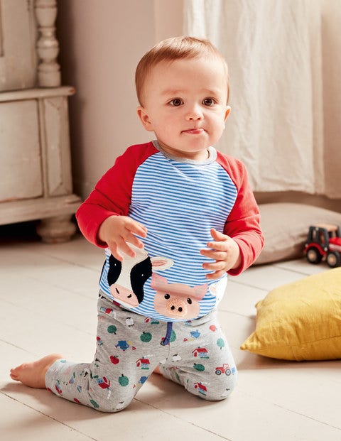Fun Jersey Play Set - Ivory/Elizabethan Blue Farm Fun Jersey Play Set - Ivory/Elizabethan Blue Farm