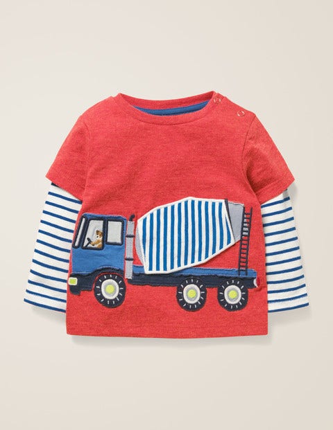 Novelty Vehicle T-Shirt - Poppadew Red Marl Cement Lorry Novelty Vehicle T-Shirt - Poppadew Red Marl Cement Lorry