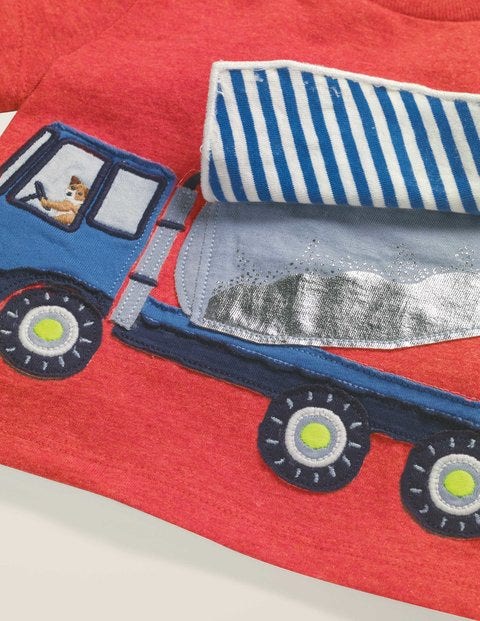 Novelty Vehicle T-Shirt - Poppadew Red Marl Cement Lorry Novelty Vehicle T-Shirt - Poppadew Red Marl Cement Lorry