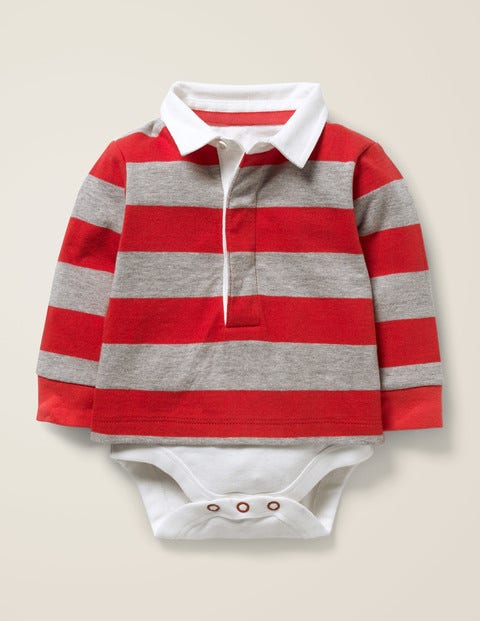 Rugby-Body - Paprikarot/Grau Meliert Rugby-Body - Paprikarot/Grau Meliert
