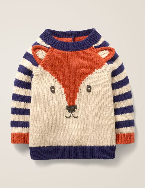 Pullover Mit Fuchsmotiv - Segelblau, Fuchs Pullover Mit Fuchsmotiv - Segelblau, Fuchs