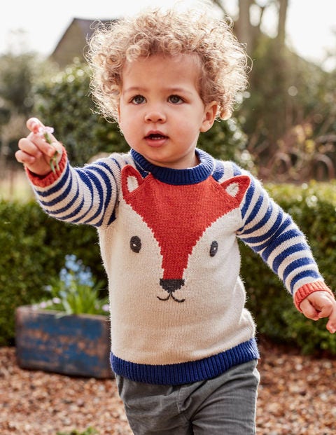 Pullover Mit Fuchsmotiv - Segelblau, Fuchs Pullover Mit Fuchsmotiv - Segelblau, Fuchs