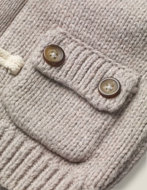Knitted Duffle Jacket - Grey Marl Knitted Duffle Jacket - Grey Marl
