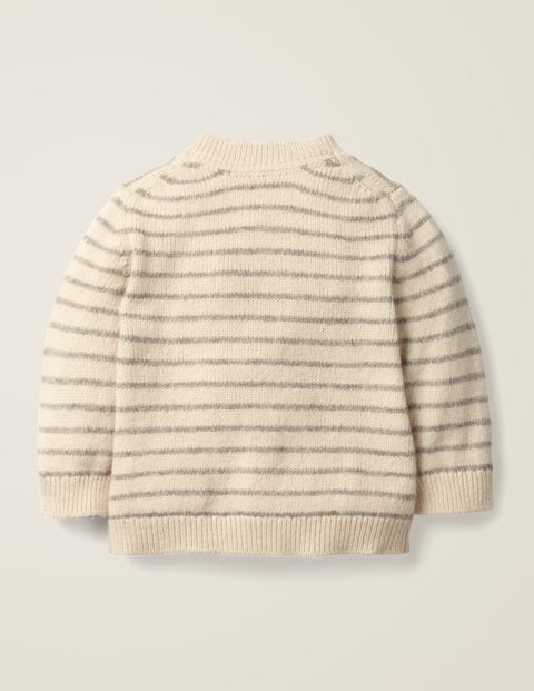 Natürlicher Cardigan Aus Strick - Ecru Meliert, Marienkäfer Natürlicher Cardigan Aus Strick - Ecru Meliert, Marienkäfer