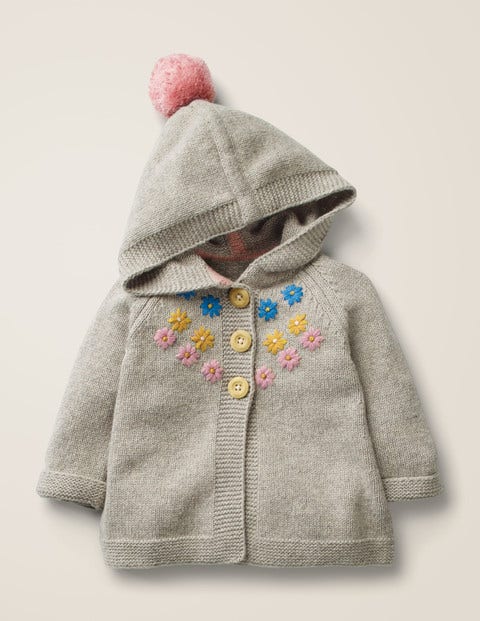 Pretty Knitted Jacket - Grey Marl Flowers Pretty Knitted Jacket - Grey Marl Flowers