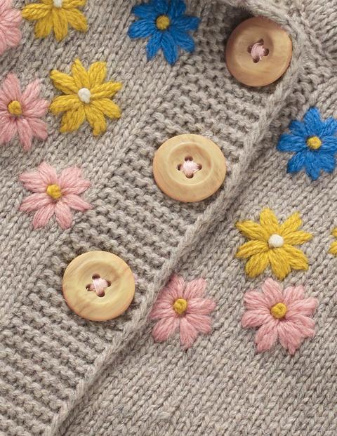 Pretty Knitted Jacket - Grey Marl Flowers Pretty Knitted Jacket - Grey Marl Flowers
