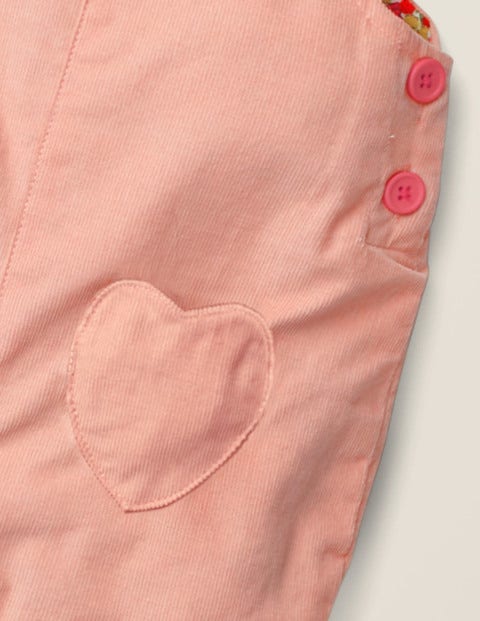 Heart Pocket Cord Dungaree - Chalky Pink Heart Pocket Cord Dungaree - Chalky Pink