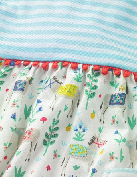 Printed Jersey Dress - Multi Little Donkey Printed Jersey Dress - Multi Little Donkey