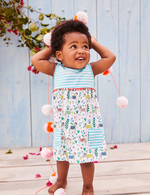 Printed Jersey Dress - Multi Little Donkey Printed Jersey Dress - Multi Little Donkey