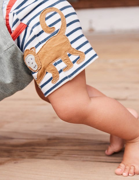Fun Jersey Shorts - White/Lagoon Blue Monkey Fun Jersey Shorts - White/Lagoon Blue Monkey