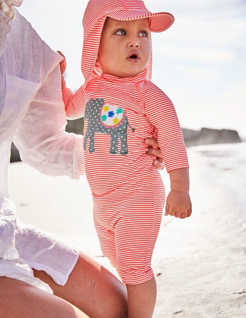 Surfset Mit Dschungelmotiv - Sonnenuntergangsrot/Naturweiß, Elefant Surfset Mit Dschungelmotiv - Sonnenuntergangsrot/Naturweiß, Elefant