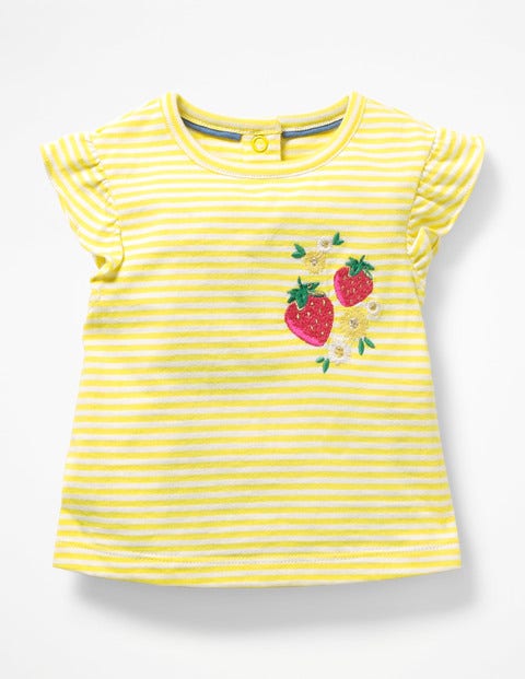 Summer Appliqué T-Shirt - White/Primrose Yellow Summer Appliqué T-Shirt - White/Primrose Yellow