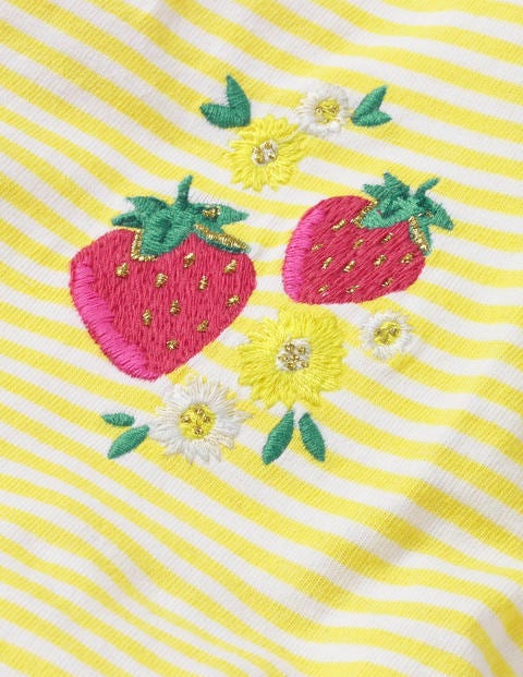 Summer Appliqué T-Shirt - White/Primrose Yellow Summer Appliqué T-Shirt - White/Primrose Yellow