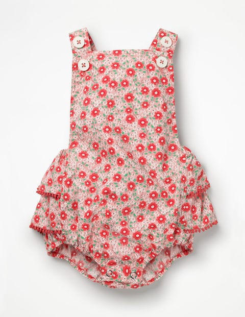 Frilly Printed Romper - Shell Pink Primrose Frilly Printed Romper - Shell Pink Primrose