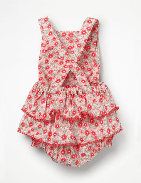 Frilly Printed Romper - Shell Pink Primrose Frilly Printed Romper - Shell Pink Primrose