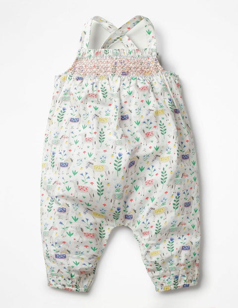 Smocked Strappy Playsuit - Multi Little Donkey Smocked Strappy Playsuit - Multi Little Donkey