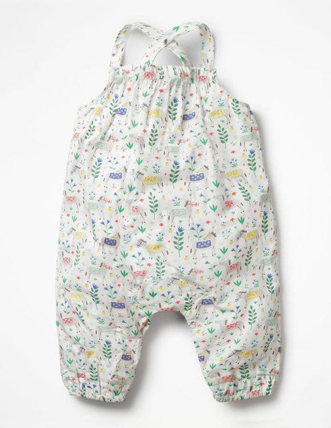 Smocked Strappy Playsuit - Multi Little Donkey Smocked Strappy Playsuit - Multi Little Donkey