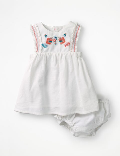 Floral Embroidered Dress - White Bird Embroidery Floral Embroidered Dress - White Bird Embroidery