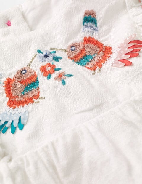 Floral Embroidered Dress - White Bird Embroidery Floral Embroidered Dress - White Bird Embroidery