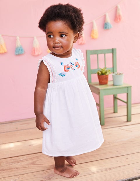 Floral Embroidered Dress - White Bird Embroidery Floral Embroidered Dress - White Bird Embroidery