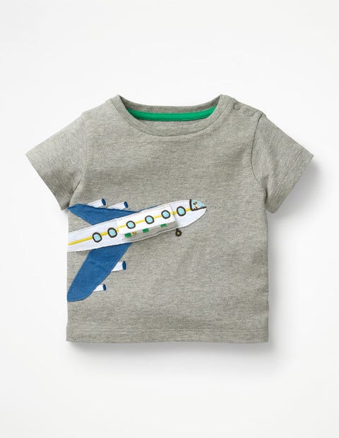 Fun T-Shirt - Grey Marl Plane Fun T-Shirt - Grey Marl Plane