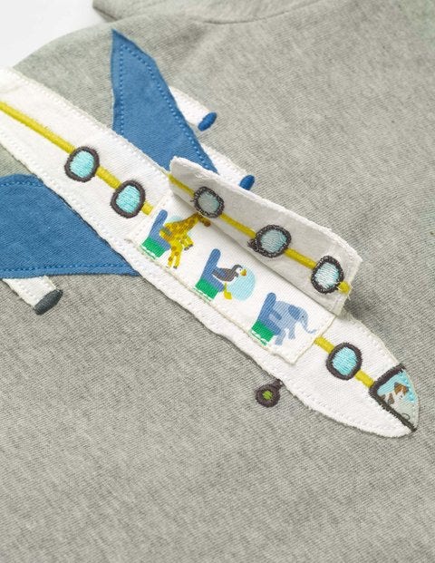 Fun T-Shirt - Grey Marl Plane Fun T-Shirt - Grey Marl Plane
