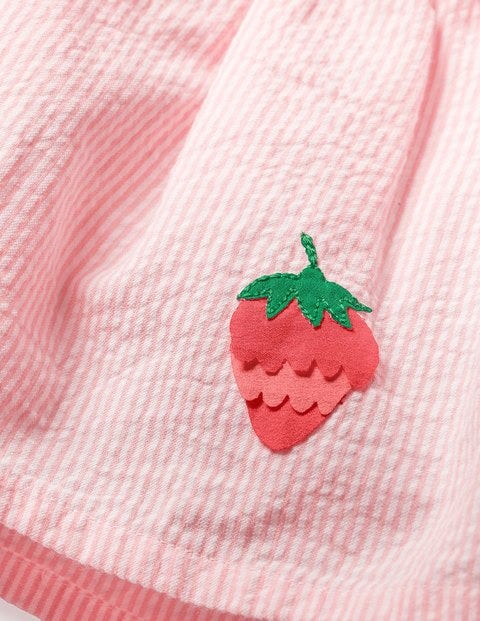 Kleid Mit Erdbeer-Applikationen - Zartrosa, Erdbeeren Kleid Mit Erdbeer-Applikationen - Zartrosa, Erdbeeren