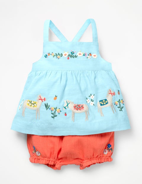 Printed Woven Play Set - Blue Quartz Embroidery Printed Woven Play Set - Blue Quartz Embroidery