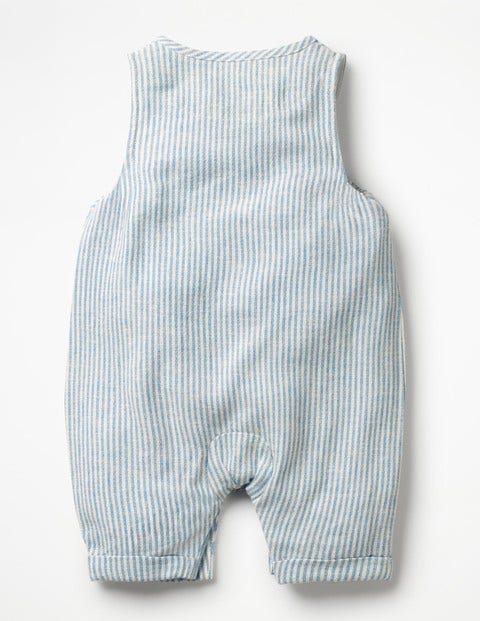 Stripy Romper - Lake Blue Ticking Stripe Stripy Romper - Lake Blue Ticking Stripe