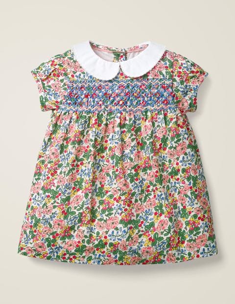 Smock Dress - Chalky Pink Flower Berry Smock Dress - Chalky Pink Flower Berry
