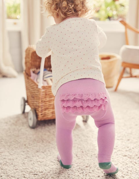 Strumpfhose Mit Rüschen - Ritterspornlila Strumpfhose Mit Rüschen - Ritterspornlila