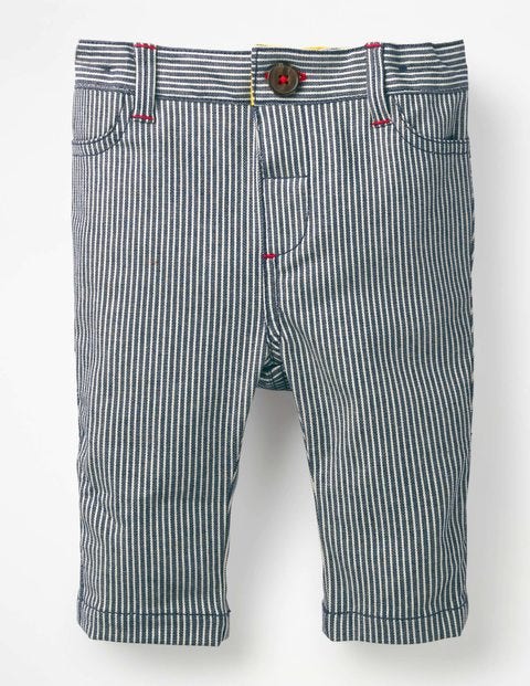 Colourful Chino Trousers - Indigo Blue Ticking Colourful Chino Trousers - Indigo Blue Ticking