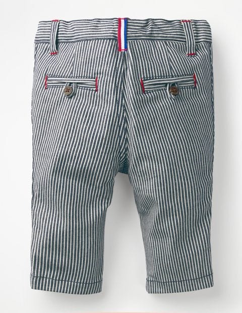 Colourful Chino Trousers - Indigo Blue Ticking Colourful Chino Trousers - Indigo Blue Ticking
