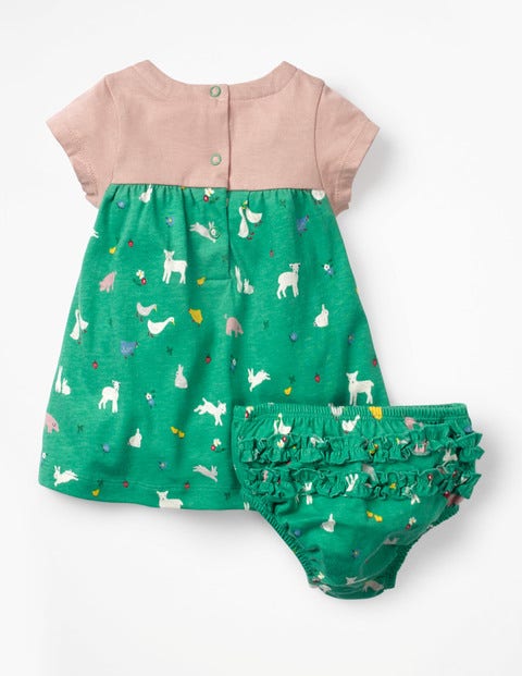 Animal Jersey Dress - Jungle Green Farm Animal Jersey Dress - Jungle Green Farm