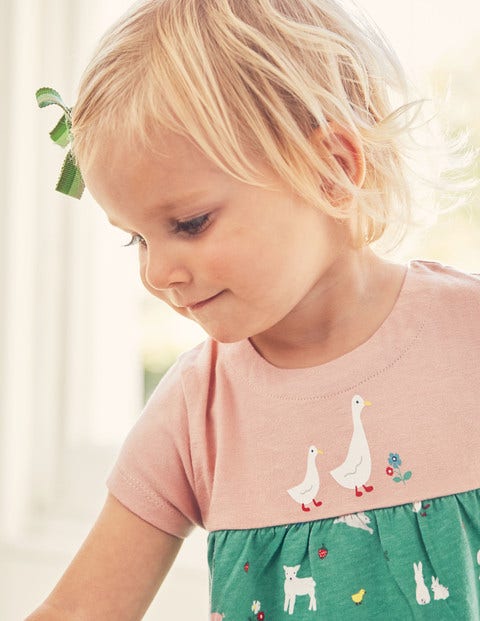 Animal Jersey Dress - Jungle Green Farm Animal Jersey Dress - Jungle Green Farm