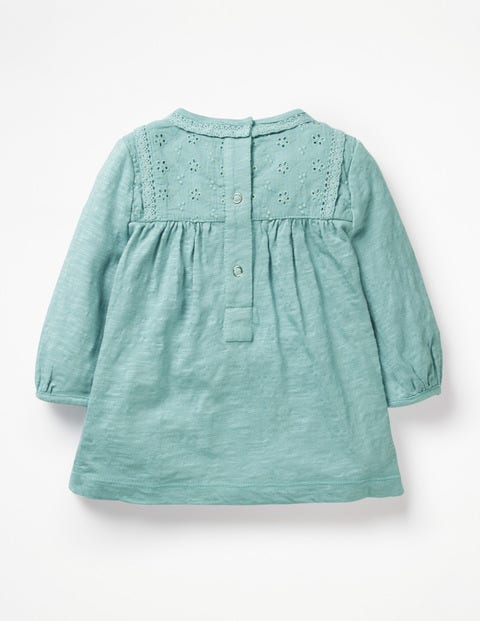 Jersey-Kleid Mit Stickerei - Meeresblau, Szene Jersey-Kleid Mit Stickerei - Meeresblau, Szene