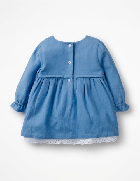 Embroidered Woven Dress - Elizabethan Blue Embroidered Woven Dress - Elizabethan Blue