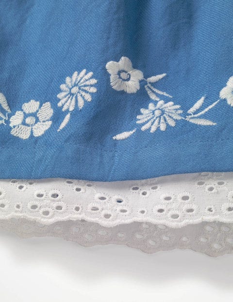 Embroidered Woven Dress - Elizabethan Blue Embroidered Woven Dress - Elizabethan Blue