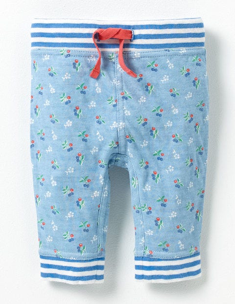 Supersoft Reversible Trouser - Light Sky Blue Vintage Cherry Supersoft Reversible Trouser - Light Sky Blue Vintage Cherry