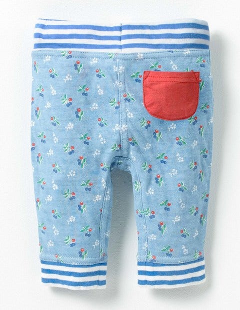 Supersoft Reversible Trouser - Light Sky Blue Vintage Cherry Supersoft Reversible Trouser - Light Sky Blue Vintage Cherry