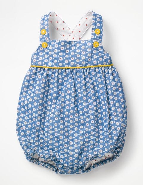 Barboteuse Tissée À Motif Floral - Pois et pâquerettes bleu élisabéthain Barboteuse Tissée À Motif Floral - Pois et pâquerettes bleu élisabéthain