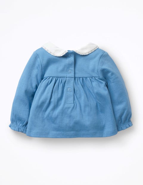 Embroidered Smock Top - Elizabethan Blue Embroidered Smock Top - Elizabethan Blue