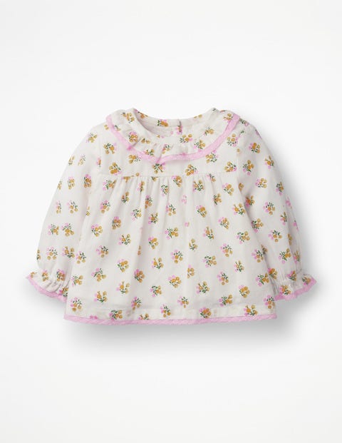 Weboberteil Mit Blumen - Sonnenschirmrosa, Vintage-Blumen Weboberteil Mit Blumen - Sonnenschirmrosa, Vintage-Blumen