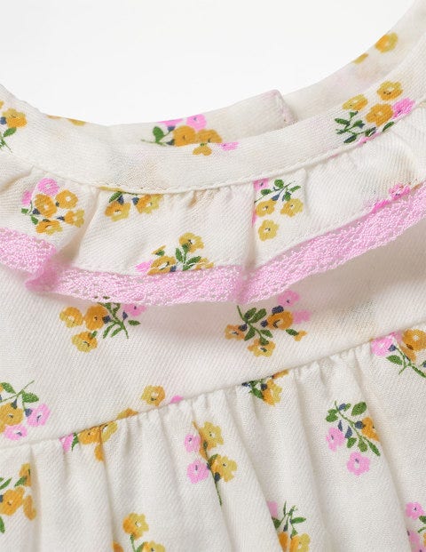 Weboberteil Mit Blumen - Sonnenschirmrosa, Vintage-Blumen Weboberteil Mit Blumen - Sonnenschirmrosa, Vintage-Blumen
