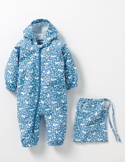 Bunnies Waterproof Rainsuit - Elizabethan Blue Wild Bunnies Bunnies Waterproof Rainsuit - Elizabethan Blue Wild Bunnies