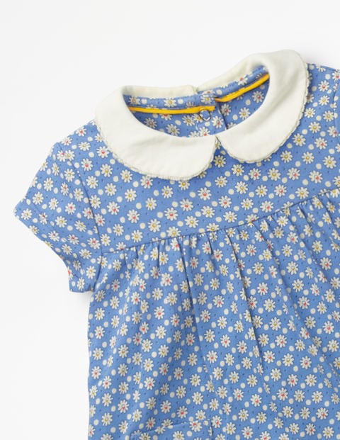 Jersey Collared Dress - Ivory Daisy Dot Jersey Collared Dress - Ivory Daisy Dot