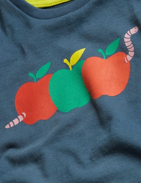 Fun Printed T-shirt - Lagoon Blue Apples Fun Printed T-shirt - Lagoon Blue Apples