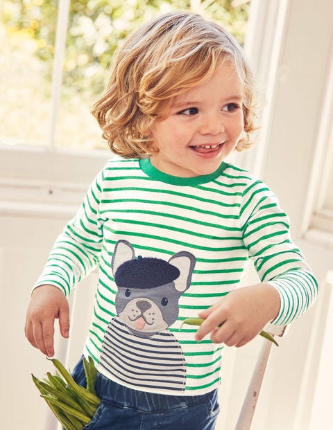 Big Appliqué T-Shirt - Ivory/Astro Green Bulldog Big Appliqué T-Shirt - Ivory/Astro Green Bulldog
