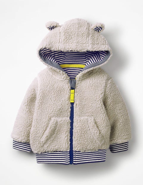 Shaggy Lined Zip-Up Hoodie - Oatmeal Shaggy Lined Zip-Up Hoodie - Oatmeal